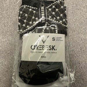 Arebesk NWT Black Pearl “Anna”Embellished Socks